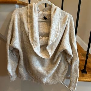 Cowl neck/off shoulder sweater; EUC